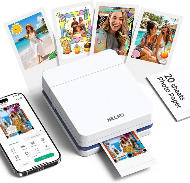 Main image of PP01 Photo Printer, 2x3 Portable Photo Printer, Mini Printer, White