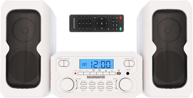 Main image of 3-Piece Compact CD Shelf System with Digital FM Stereo Radio, Bluetooth Wireless Technology, and Remote Control in White