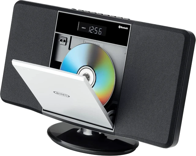 Alt view image 3 of 7 - ® JBS-300 Home Bluetooth Stereo Shelf Music System Speakers with MP3 CD Player Wall Mountable Digital AM-FM Radio, USB Port - Remote Included - Black Limited Edition