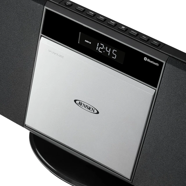 Alt view image 5 of 7 - ® JBS-300 Home Bluetooth Stereo Shelf Music System Speakers with MP3 CD Player Wall Mountable Digital AM-FM Radio, USB Port - Remote Included - Black Limited Edition