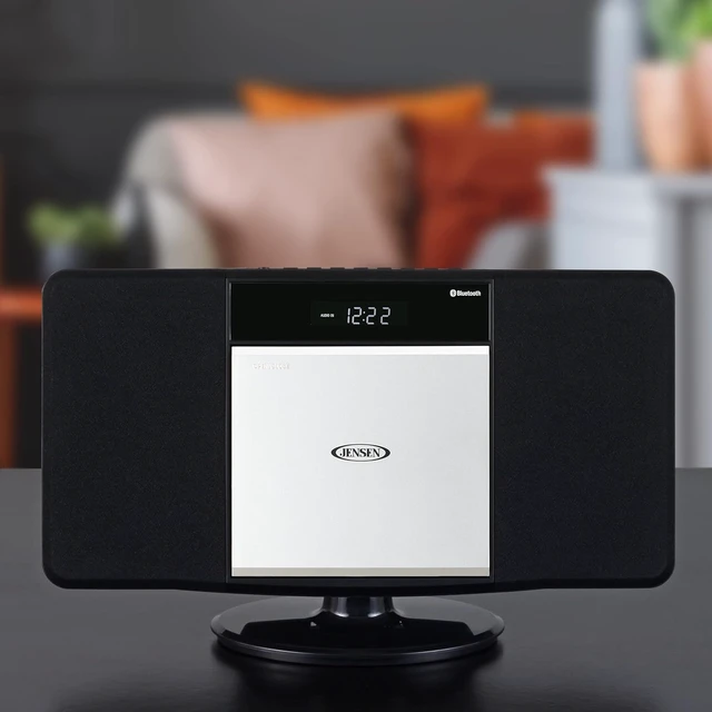 Alt view image 6 of 7 - ® JBS-300 Home Bluetooth Stereo Shelf Music System Speakers with MP3 CD Player Wall Mountable Digital AM-FM Radio, USB Port - Remote Included - Black Limited Edition
