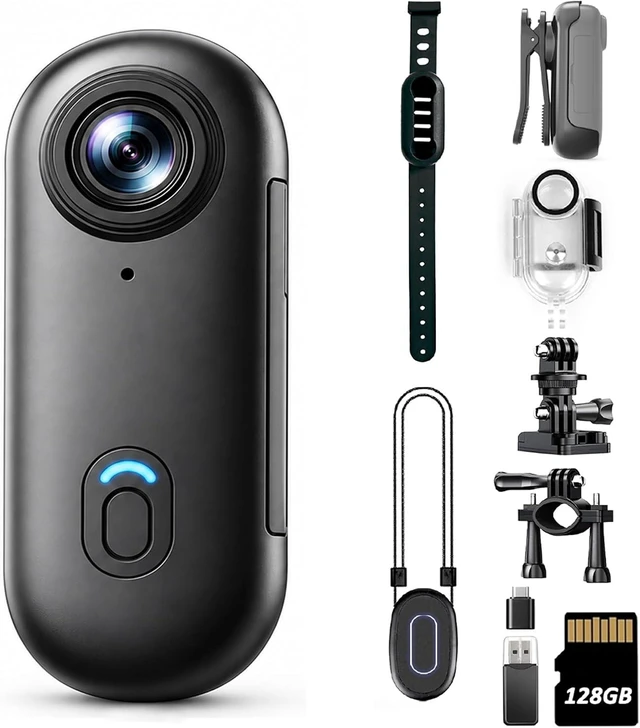 Main image of 4K 128GB Mini Body Camera - Magnetic Thumb-Sized Action Cam with Video & Audio Recording, Hands-Free, Waterproof, Suitable for Vlog Creation, Work Record, Pet Walking, Travel Shooting & Daily Use