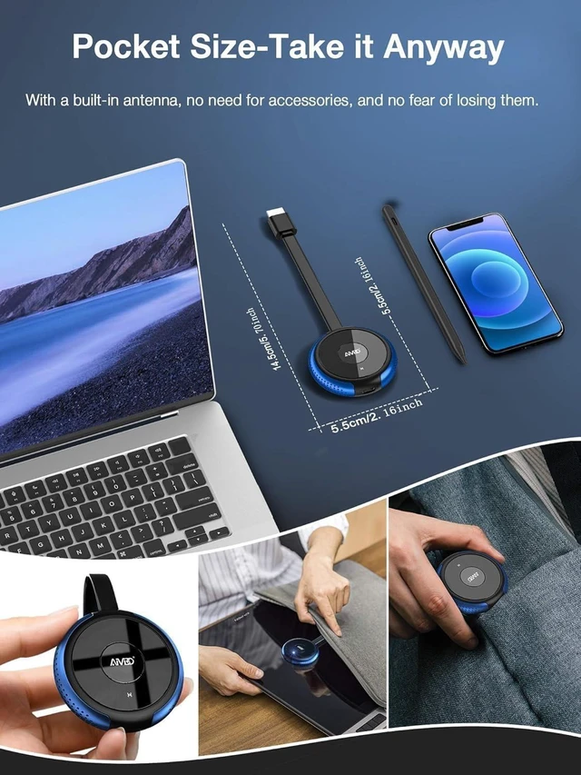 Alt view image 7 of 7 - 4K Wireless Display Adapter, HDMI Screen Mirroring Dongle for TV
