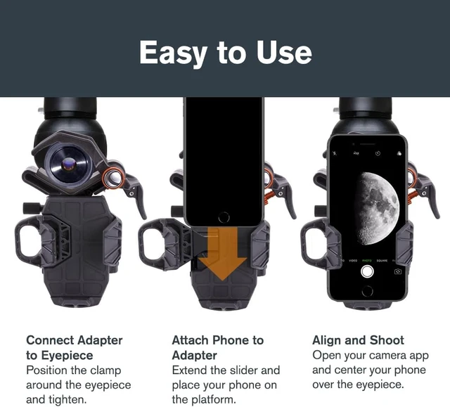 Alt view image 4 of 7 - NexYZ DX Smartphone Adapter for Telescope with Bluetooth Remote