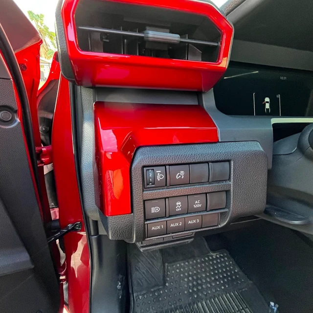 Alt view image 4 of 7 - Dashboard Cover For Toyota 4Runner 2025 2026 Up(Not Fit Tac0ma) Interior Accessories 8/14 Inch Display Center Console Panel Cover Frame Decor Trim Dark Red