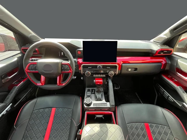 Alt view image 7 of 7 - Dashboard Cover For Toyota 4Runner 2025 2026 Up(Not Fit Tac0ma) Interior Accessories 8/14 Inch Display Center Console Panel Cover Frame Decor Trim Dark Red