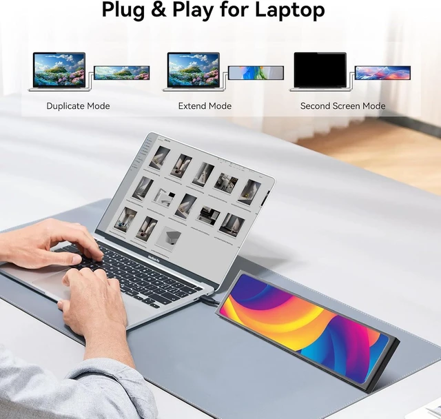Alt view image 5 of 7 - 11.26" Mini Monitor FHD 1920x440 Small Wide Monitor for PC Case, Stretched Bar LCD Screen IPS Display with HDMI & Type-C for Raspberry Pi Laptop CPU GPU Temperature Aida64 Monitoring
