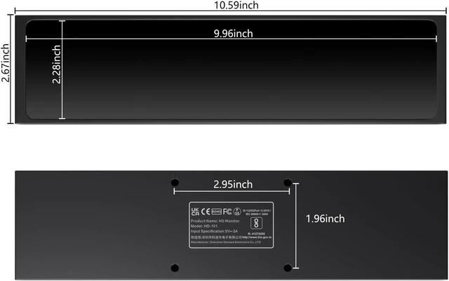 Alt view image 7 of 7 - 11.26" Mini Monitor FHD 1920x440 Small Wide Monitor for PC Case, Stretched Bar LCD Screen IPS Display with HDMI & Type-C for Raspberry Pi Laptop CPU GPU Temperature Aida64 Monitoring