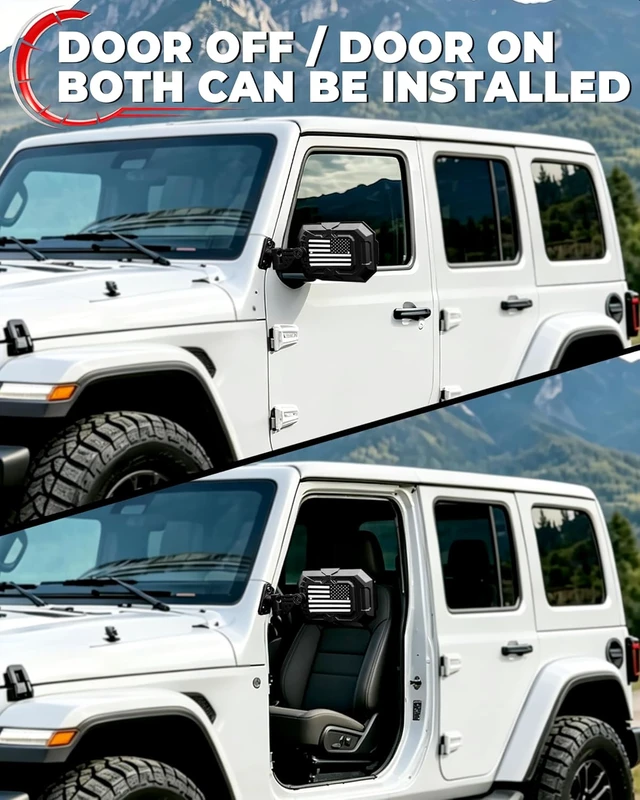 Alt view image 4 of 7 - Aluminum Wrangler Mirrors Doors Off Compatible with 2007-2018 LJ TJ JK JKU