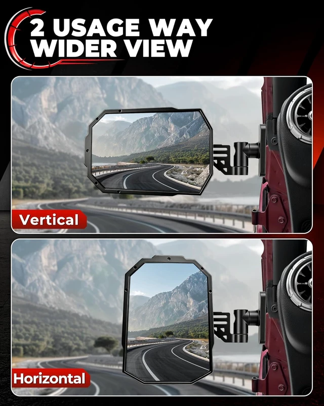 Alt view image 3 of 7 - Aluminum Wrangler Mirrors Doors Off Compatible with 2007-2018 LJ TJ JK JKU