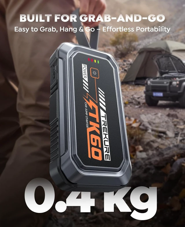 Alt view image 5 of 7 - Car Battery Jumper Starter Portable 5000A, Portable Car Jump Starter up to 10L Gas or 8L Diesel Engine, Jump Box, Jumper Cables for Car Battery, Magnetic Build, 2000LM Flashlight, Power Bank