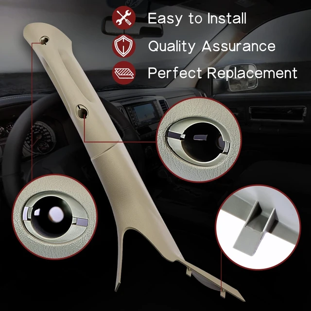Alt view image 3 of 7 - A-Pillar Trim Interior Handle and Single Gauge Pod (Left-Driver Side) Fit for Dodge Ram 1500 2500 3500 4500 5500 2006-2010 SRT-10 A Pillar with Handle ZL39BD1AA,ZL39BD1AB