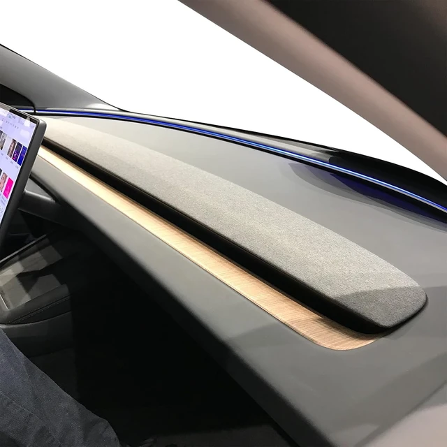 Alt view image 4 of 4 - Real Wood Slim Dashboard Cover Compatible with Tesla Model 3 2024 2025 + Model Y Accessories Highland and Juniper Luxurious Hand Selected Wood Kit Open Pore Finish (Original Wood)