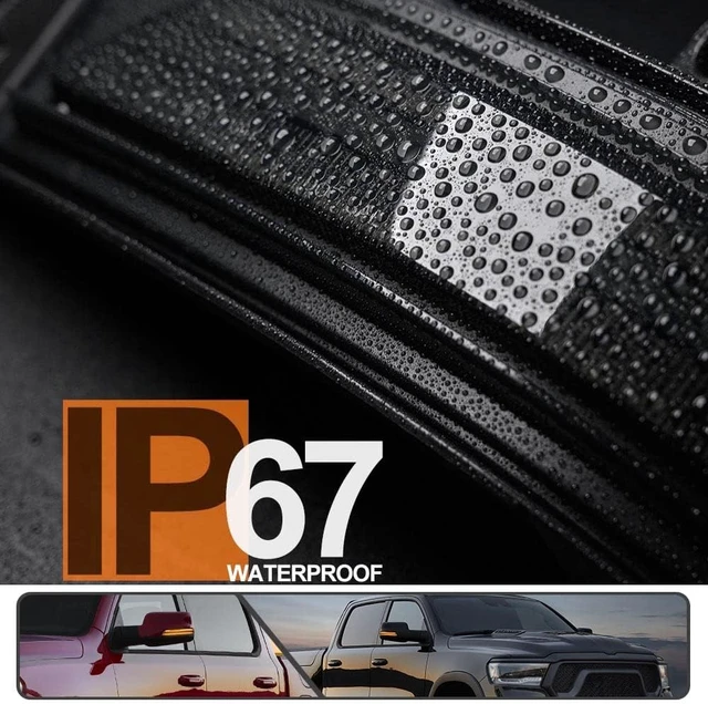 Alt view image 3 of 7 - Amber Sequential LED Side Mirror Marker Lights for Dodge Ram 1500 2019-2024
