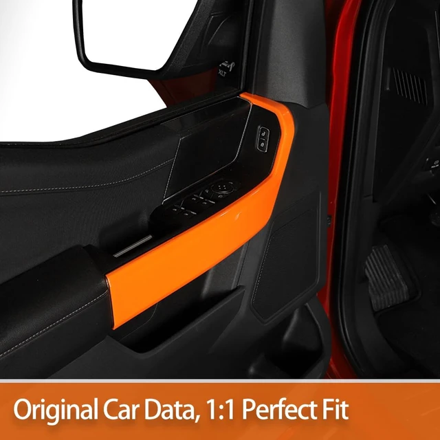 Alt view image 2 of 7 - Inner Door Handle Armrest Frame Panel Trim Cover for F-150 2021-2026 Orange
