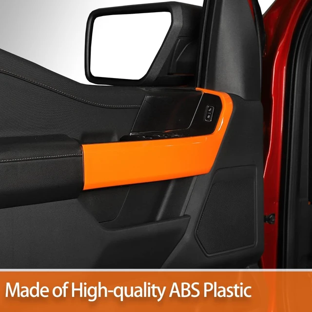 Alt view image 3 of 7 - Inner Door Handle Armrest Frame Panel Trim Cover for F-150 2021-2026 Orange