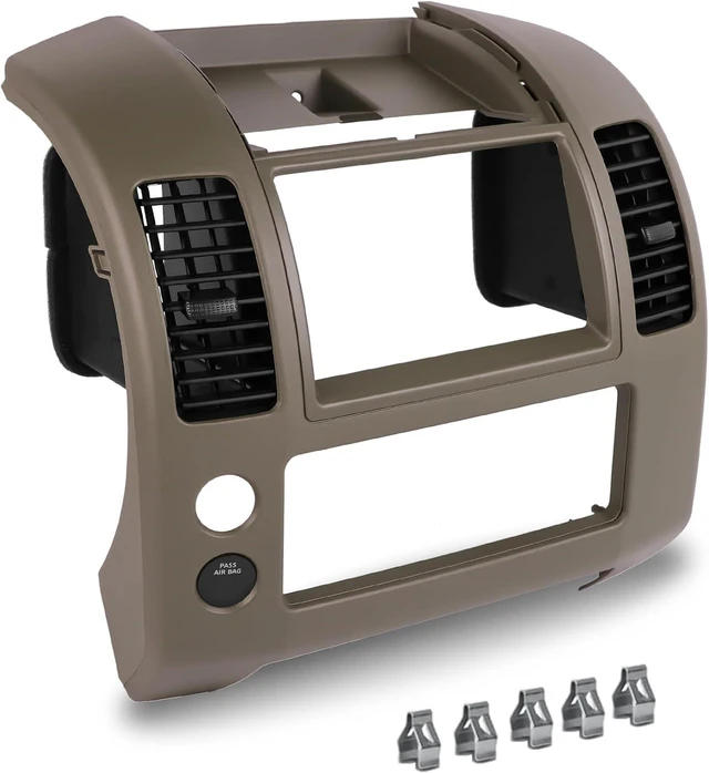Main image of Center Dash Console Panel Compatible with Nissan Frontier 2005-2020, Center Instrument Console Panel Bezel Cover Replacement Part Number 68259-ZP16A 68259 ZP16A 68259ZP16A, Brown - 3 Years Warranty