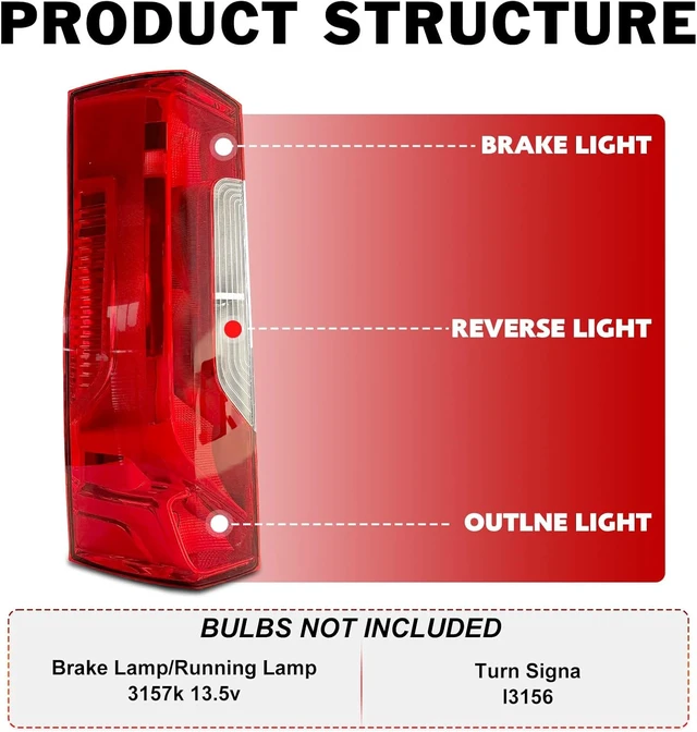 Alt view image 2 of 7 - Tail Light Compatible with 2019-2023 Mercedes Sprinter Right
