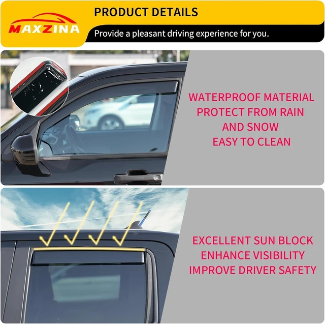 Alt view image 4 of 6 - Visor Rain Guards for 2022-2025 2026 Ford Maverick Accessories