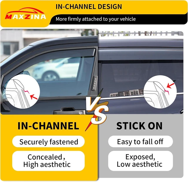 Alt view image 5 of 6 - Visor Rain Guards for 2022-2025 2026 Ford Maverick Accessories