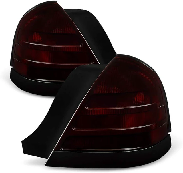 Main image of - For Red Smoke 1999-2011 Ford Crown Victoria w/ 2 Bulb Socket Tail lights Brake Lamps