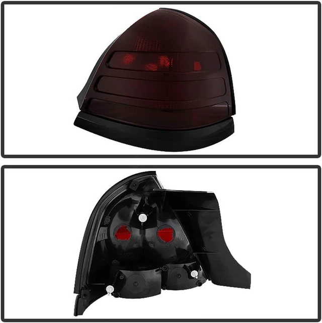 Alt view image 2 of 3 - - For Red Smoke 1999-2011 Ford Crown Victoria w/ 2 Bulb Socket Tail lights Brake Lamps