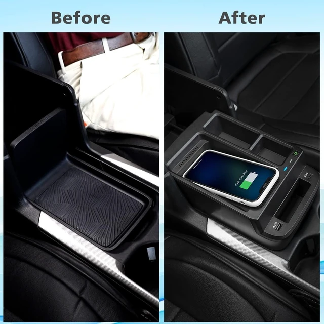 Alt view image 6 of 7 - Wireless Charger & Center Console Organizer for Honda CR-V 2017-2022