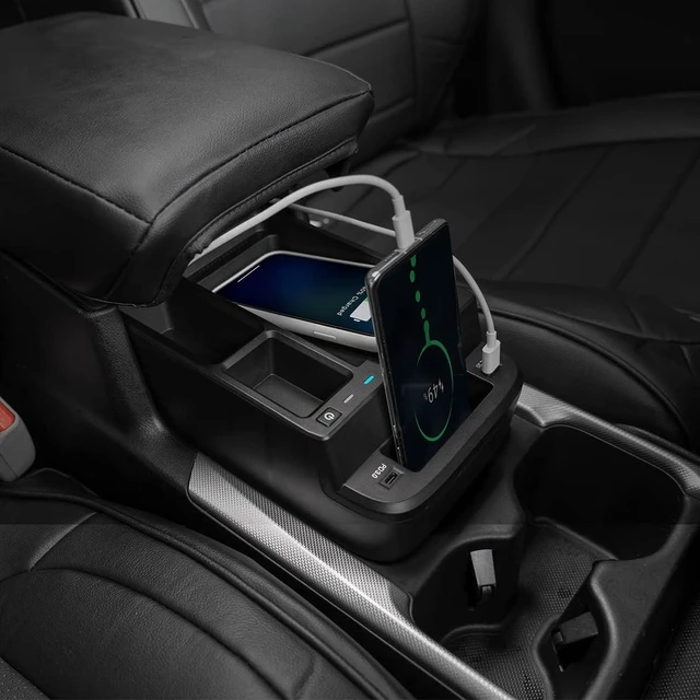 Alt view image 7 of 7 - Wireless Charger & Center Console Organizer for Honda CR-V 2017-2022