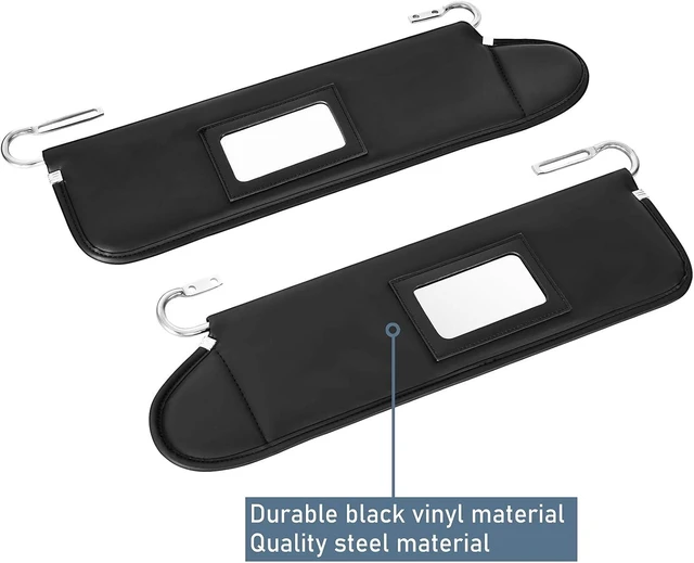 Alt view image 5 of 7 - Sun Visor Driver & Passenger Side Kit for 1972-1995 Jeep CJ-5 CJ-6 CJ-7 CJ-8 Wrangler YJ, Left & Right Replacement Sunvisors Adjustable Rotation with Built-in Mirrors - Pack of 2