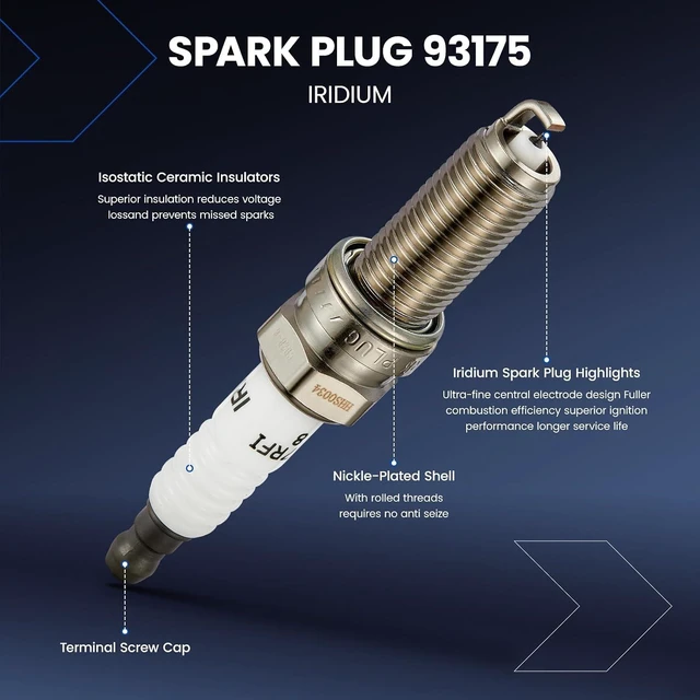 Alt view image 5 of 7 - 4 Ignition Coils UF764 + 4 Spark Plugs 93175 for Hyundai Kia Genesis