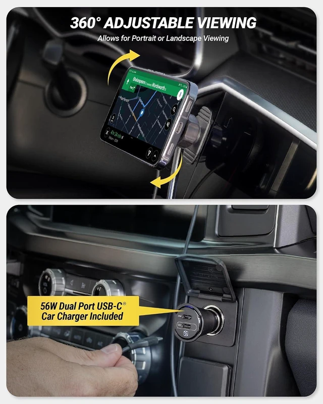 Alt view image 4 of 7 - MagicMount Elite Qi2 Wireless MagSafe Car Mount Charger, 25W Magnetic Cell Phone Holder for Car with AMPS Mounting Plate and 3M Adhesive Dashboard Adapter Compatible with iPhone,