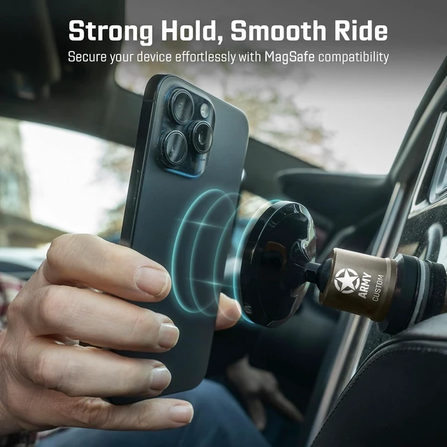 Alt view image 2 of 7 - MobNetic Maxx MS MagSafe Phone Mount for Car, Gun Metal