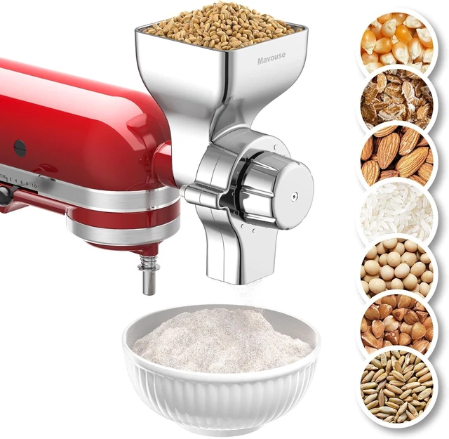 Main image of All Metal Grain Mill Attachment For Kitchenaid Stand Mixer, 12 Levels Flour Mill Grinder for Home, Fit for Grinding Wheat, Corn, Oats, Buckwheat,Millet and Other Cereals