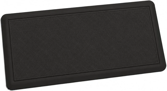 Main image of 24 x 60 Inch Extra Support Anti Fatigue Comfort Kitchen Mat, Waterproof Long Kitchen Runner, Non-Slip Standing Desk Mat, Commercial Pads for Offices, Home, Garages (Barcelona Black, 24'' x 60'')