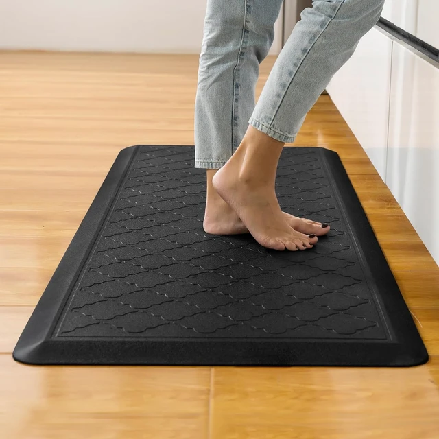 Alt view image 6 of 6 - 24 x 60 Inch Extra Support Anti Fatigue Comfort Kitchen Mat, Waterproof Long Kitchen Runner, Non-Slip Standing Desk Mat, Commercial Pads for Offices, Home, Garages (Barcelona Black, 24'' x 60'')