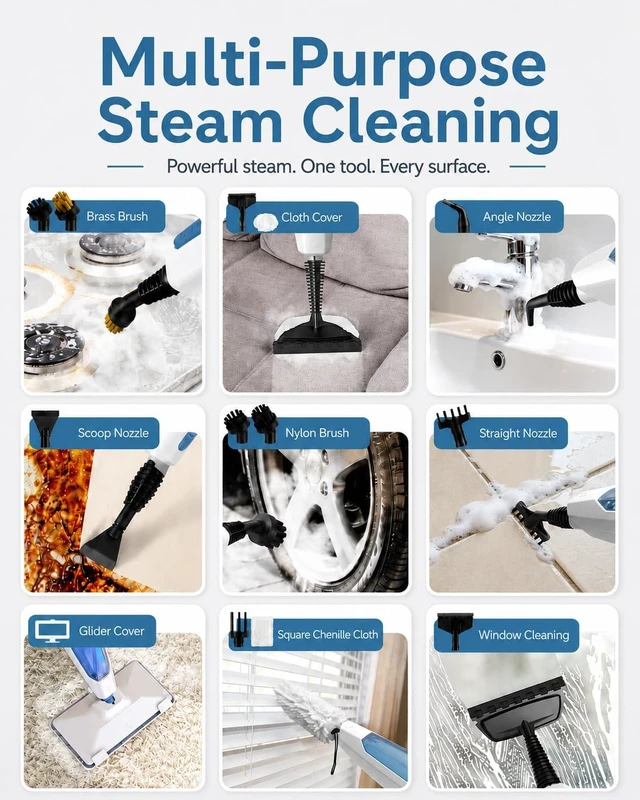 Alt view image 4 of 7 - Steam Floor Mop, 14-in-1 Detachable Steam Cleaner for Home Cleaning