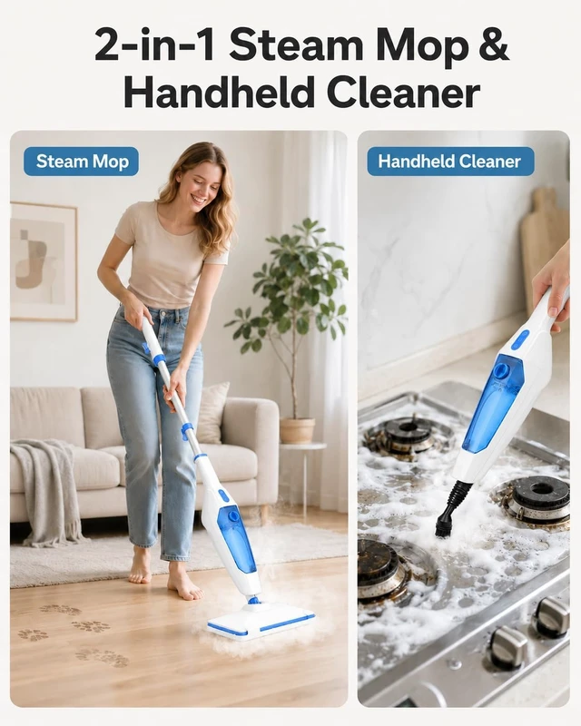 Alt view image 5 of 7 - Steam Floor Mop, 14-in-1 Detachable Steam Cleaner for Home Cleaning