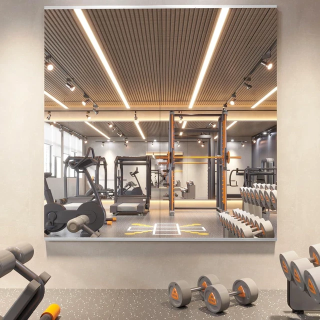 Main image of 56 x 16 in Home Gym Mirrors, Frameless, 2-Pack