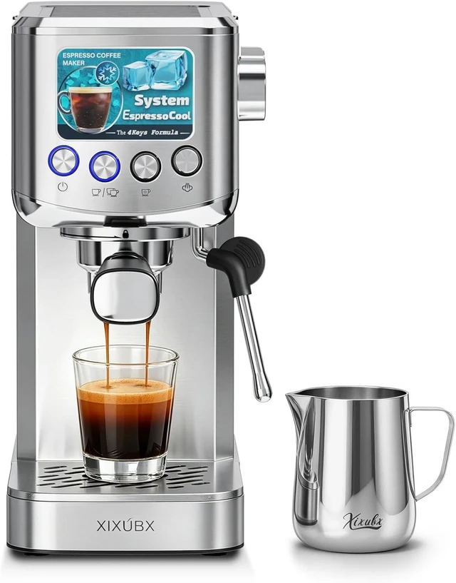 Main image of Cold Brew Espresso Machine with Milk Frother, Grey