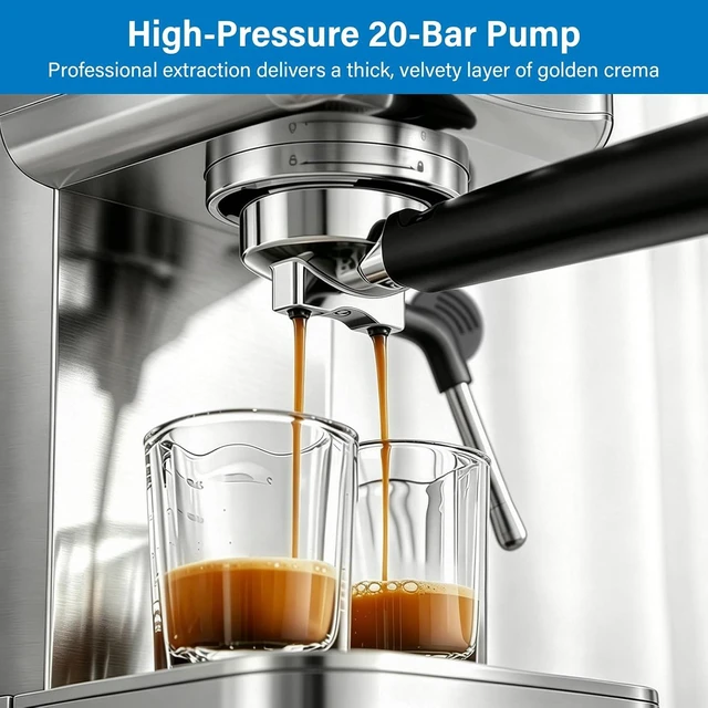 Alt view image 4 of 7 - Cold Brew Espresso Machine with Milk Frother, Grey