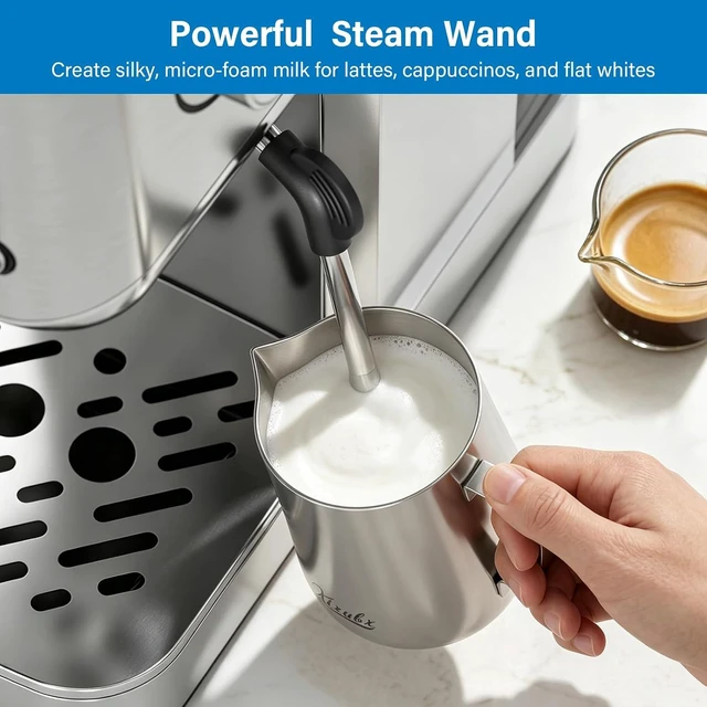 Alt view image 5 of 7 - Cold Brew Espresso Machine with Milk Frother, Grey