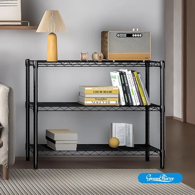 Alt view image 7 of 7 - 3-Shelf Adjustable Metal Wire Shelving,Black,36"L x 14"W x 30"H