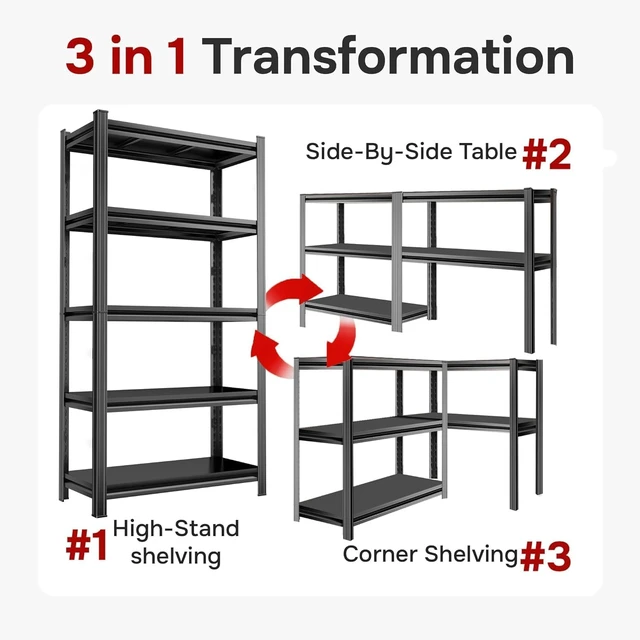 Alt view image 2 of 7 - Kitchen Storage Rack,Adjustable Metal Storage Shelves,440lbs load Per Tier