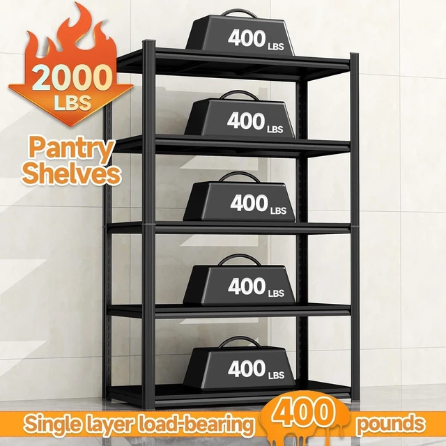Alt view image 3 of 7 - Kitchen Storage Rack,Adjustable Metal Storage Shelves,440lbs load Per Tier