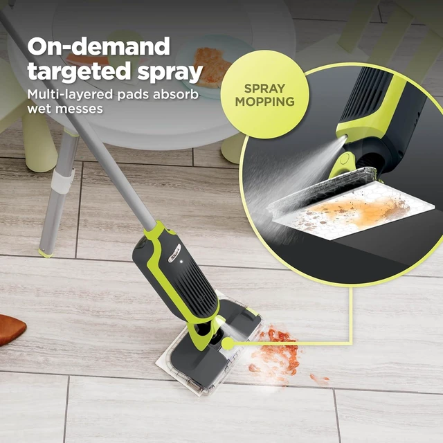 Alt view image 4 of 7 - VACMOP Cordless Vacuum & Spray Mop, Gray, VM180