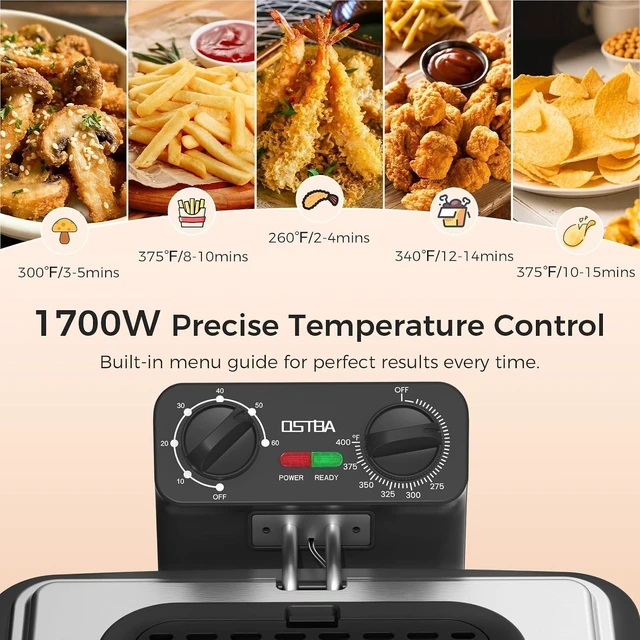 Alt view image 5 of 7 - Electric Deep Fryer with 3 Baskets, 4.75QT Stainless Steel Countertop