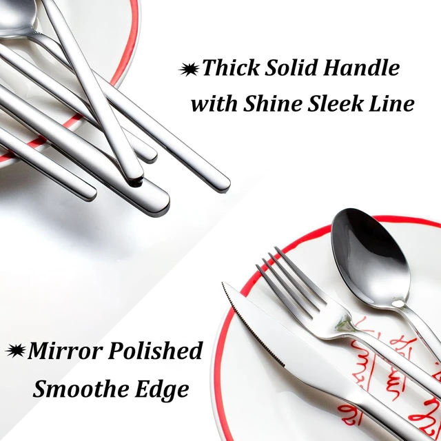 Alt view image 3 of 7 - 24 Piece Stainless Steel Silverware Set for 4