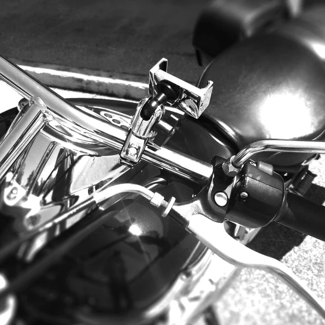 Alt view image 2 of 7 - Chrome Motorcycle All Metal Phone Mount - 20MAXX Spring Cradle