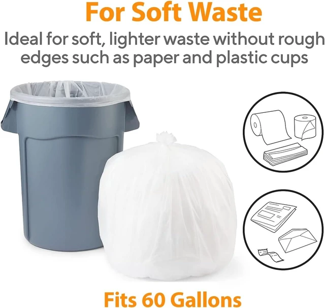 Alt view image 3 of 7 - Staples Professional 55-60 Gallon Trash Bag, 38" x 60", High Density, 14 mic, Natural, 200 Bags/Box