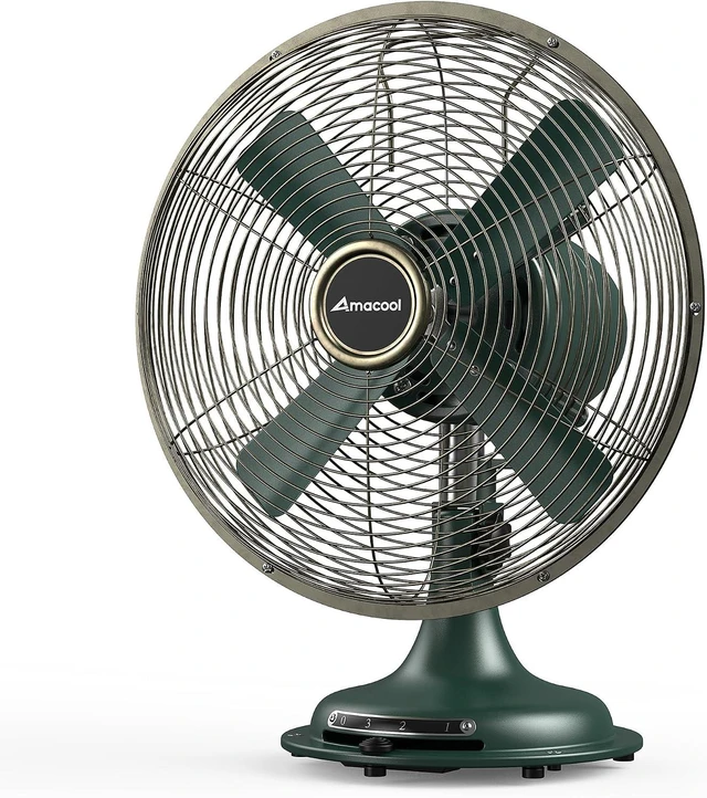 Main image of Oscillating Vintage Fan, All Metal Retro Table Top Fan